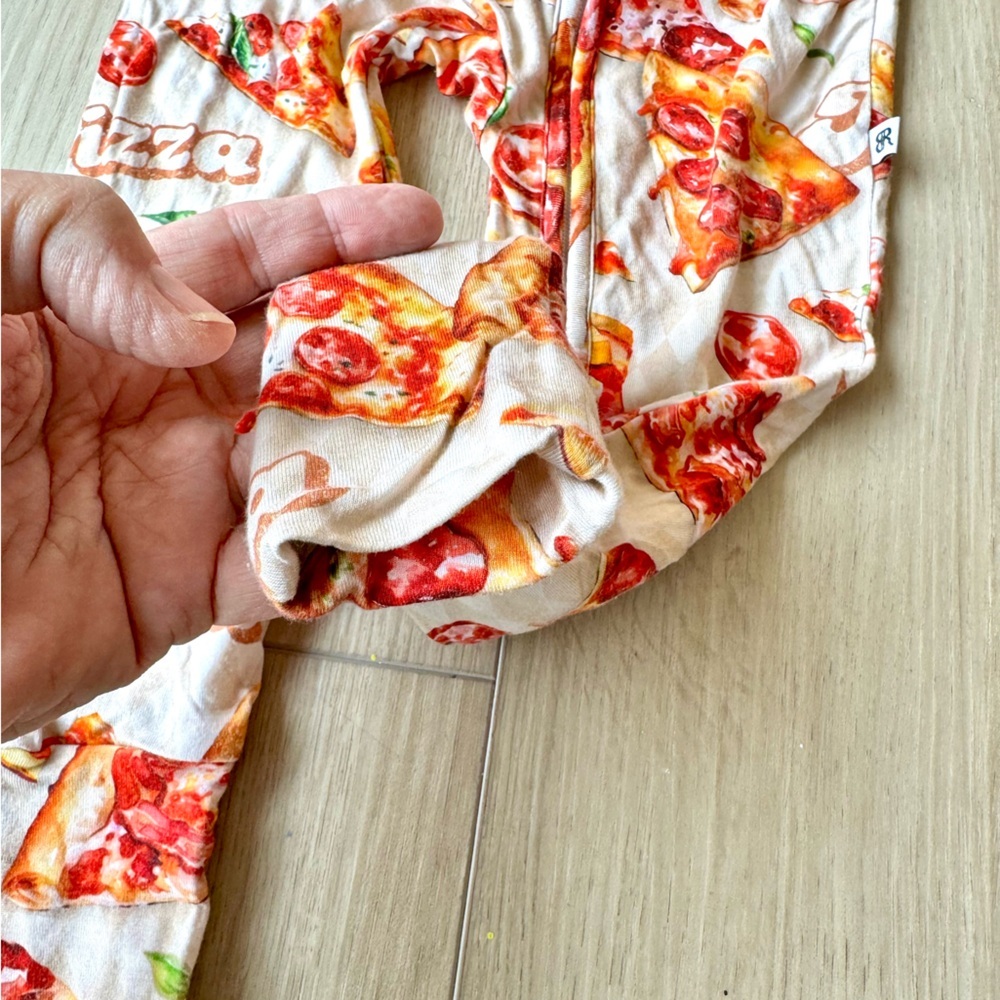 Bums & Roses Little Pizza Heaven Convertible One Piece Sz 2 NWOT Bamboo unisex - Picture 7 of 8